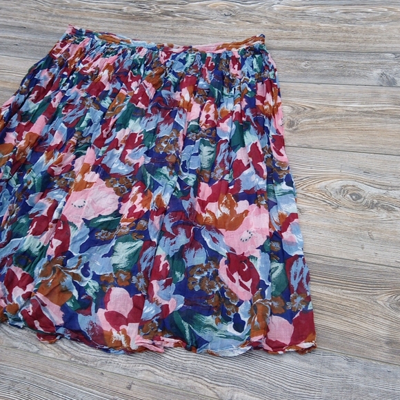 Flowy Lightweight Printed Pattern Drawstring Skirt - Picture 15 of 16